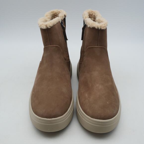 NEW Clarks Women's 8 Hollyhock Lane Faux Trim Leather Boots Pebble Brown Tan - Picture 5 of 9